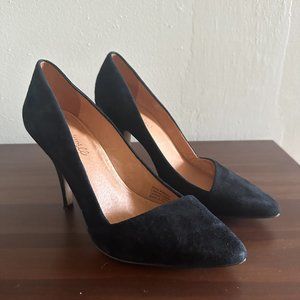 Madewell The Mira‎ Black Suede Heel - Size 9